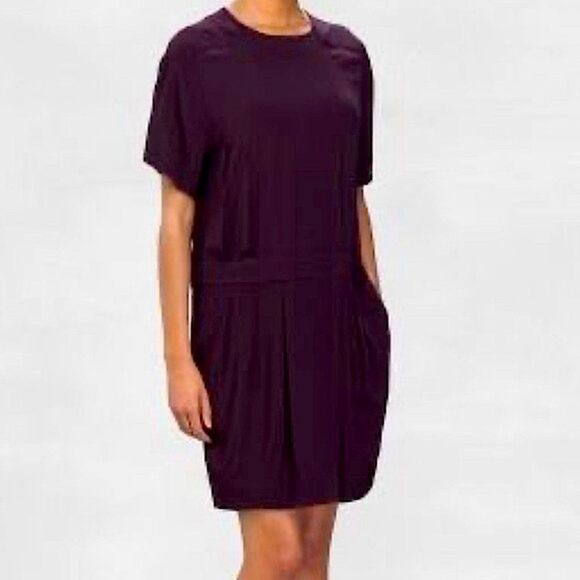 & Other Stories Dress Burgundy Pleated Front Dress Pockets • NEW WITH TAGS • - Picture 1 of 11